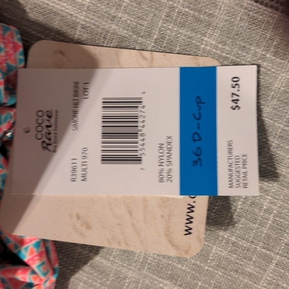 Coco Rave Simone halter wrap bikini top 36 D - Picture 7 of 8